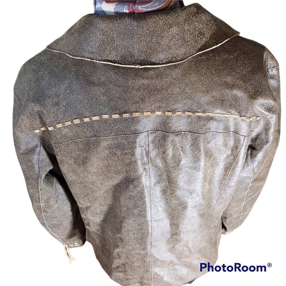 Bernardo | Brown Western Bohemian Leather Jacket | Size Large - Picture 6 of 7